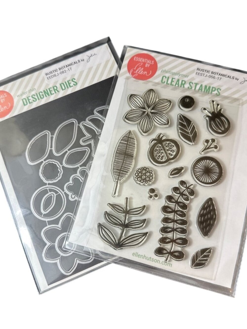 Essentials By Ellen Rustic Botanicals Clear Stamps & Designer Dies Set